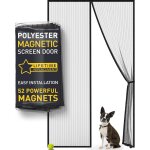 Sept - moustiquaire magntique pour porte ¿ maille transparente a tissage fin, 52 aimants, 2 kits dinstalla ...