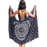 Sept - pareo femme plage grande taille avec des franges bikini couvrir boheme orientale xxl longue robe ...