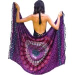 Sept - pareo femme plage grande taille avec des franges bikini couvrir boheme orientale xxl longue robe ...