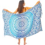 Sept - pareo femme plage grande taille avec des franges bikini couvrir boheme orientale xxl longue robe ...