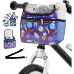 Sept - sac de guidon pour enfant avec bandoulire - motif espace - panier de vlo pour enfants - avant ...