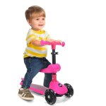 Serenelife trottinette enfant 2 en 1 avec et sanssi�ge ¿ 3 roues pliable rose
