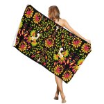 Serviette de plage a fleurs mexicaines, absorbante, lgre, pour sports de natation - type [hzf04395] ...