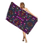Serviette de plage a fleurs mexicaines, absorbante, lgre, pour sports de natation - type [hzf04396] ...