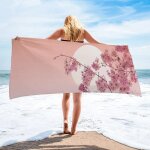Serviette de plage en microcarence, serviette de bain rose sans fleurs, accessoires de camping, visage ... Serviette de plage en microcarence, serviette de bain rose sans fleurs, accessoires de camping, visage ...