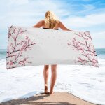 Serviette de plage en microcarence, serviette de bain rose sans fleurs, accessoires de camping, visage ... Serviette de plage en microcarence, serviette de bain rose sans fleurs, accessoires de camping, visage ...