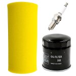 Set - 2 filtre a air, huile et bougie d'allumage, pi�ces de moto pour yamaha rhino 660 450 yxr450 yxr ...