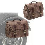 Set 2x sacoche cavali�re laterale moto canvas avec sac interieur cv1 marron