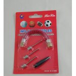 Set 5pcs aiguille pour pompe a ballon 3 embouts 1 c�ble 1 support gonflage