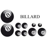 Set adhesifs - element billard - noir et blanc - car deco