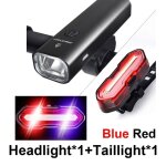 Set - arrière bleu rouge - ensemble de lampes de vélo, 2000mah, rechargeables usb, en aluminium, etanche, ... Set - arrière bleu rouge - ensemble de lampes de vélo, 2000mah, rechargeables usb, en aluminium, etanche, ...