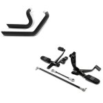 Set: crafride pot d'�chappement short shot compatible avec harley davidson 04 - 13 en noir + moto commandes ...