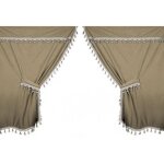 Set de rideau premiere en microfibre beige 9 pcs 98635