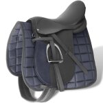 Set de selle equitation 16  en cuir v�ritable 14 cm 5 en 1 noir