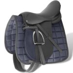 Set de selle equitation 17, 5  en cuir v�ritable 12 cm 5 en 1 noir