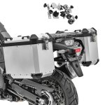 Set de valises laterales aluminium pour moto guzzi stelvio / v85 tt gx45 argent