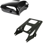 Set: valise top case razor + support pour harley davidson touring 14 - 25 noir