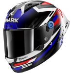 Shark aeron gp fim firstlap carbon casque, blanc - rouge - bleu, taille xl pour hommes