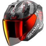 Shark skwal i3 jet hellcat casque jet, noir - blanc - rouge, taille xs pour hommes