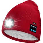 Shiba - unisexe led bluetooth bonnet lampe frontale, usb rechargeable 4 led musique parleur chapeau de ...