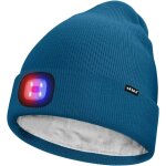 Shiba - unisexe led bonnet lampe frontale, usb rechargeable 4 led rouge et bleu lueur clignotant chapeau ...