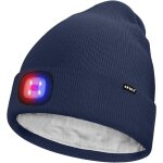 Shiba - unisexe led bonnet lampe frontale, usb rechargeable 4 led rouge et bleu lueur clignotant chapeau ... Shiba - unisexe led bonnet lampe frontale, usb rechargeable 4 led rouge et bleu lueur clignotant chapeau ...