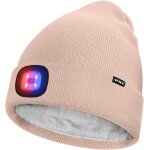 Shiba - unisexe led bonnet lampe frontale, usb rechargeable 4 led rouge et bleu lueur clignotant chapeau ...