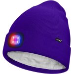 Shiba - unisexe led bonnet lampe frontale, usb rechargeable 4 led rouge et bleu lueur clignotant chapeau ...