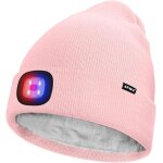 Shiba - unisexe led bonnet lampe frontale, usb rechargeable 4 led rouge et bleu lueur clignotant chapeau ...
