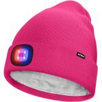 Shiba - unisexe led bonnet lampe frontale, usb rechargeable 4 led rouge et bleu lueur clignotant chapeau ...