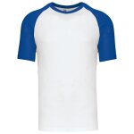 T - shirt bicolore baseball - homme - k330 - blanc et bleu roi
