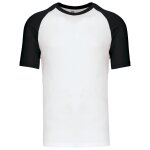 T - shirt bicolore baseball - homme - k330 - blanc et noir