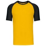 T - shirt bicolore baseball - homme - k330 - jaune et noir