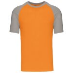T - shirt bicolore baseball - homme - k330 - orange et gris clair
