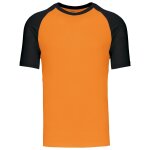 T - shirt bicolore baseball - homme - k330 - orange et noir