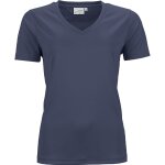 T - shirt respirant femme col v - running - jn735 - bleu marine