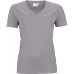 T - shirt respirant femme col v - running - jn735 - gris clair