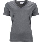 T - shirt respirant femme col v - running - jn735 - gris fonc� m�lange