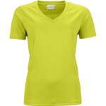 T - shirt respirant femme col v - running - jn735 - jaune acide
