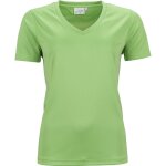 T - shirt respirant femme col v - running - jn735 - vert citron