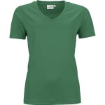 T - shirt respirant femme col v - running - jn735 - vert fonc�
