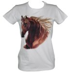 T - shirt femme manches courtes - cheval 11100 - blanc