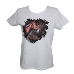 T - shirt femme manches courtes - cheval - 20965 - blanc