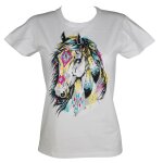 T - shirt femme manches courtes - cheval mustang 10199 color� - blanc