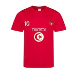 T - shirt de football style tunisie enfant rouge