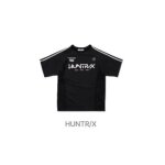 T - shirt jersey huntr / x noir avec impression blanche, tailles l et xl