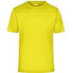 T - shirt respirant jn358 - jaune col rond - homme