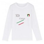 T - shirt manches longues enfant foot italie blanc