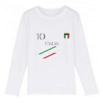 T - shirt manches longues enfant foot italie blanc