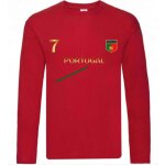 T - shirt manches longues enfant foot portugal rouge